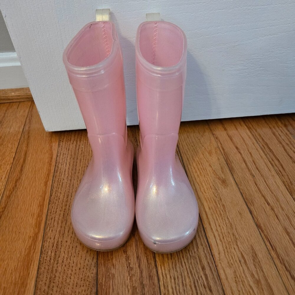 Girls size 5 Toddler Pink rain boots Cat and Jack